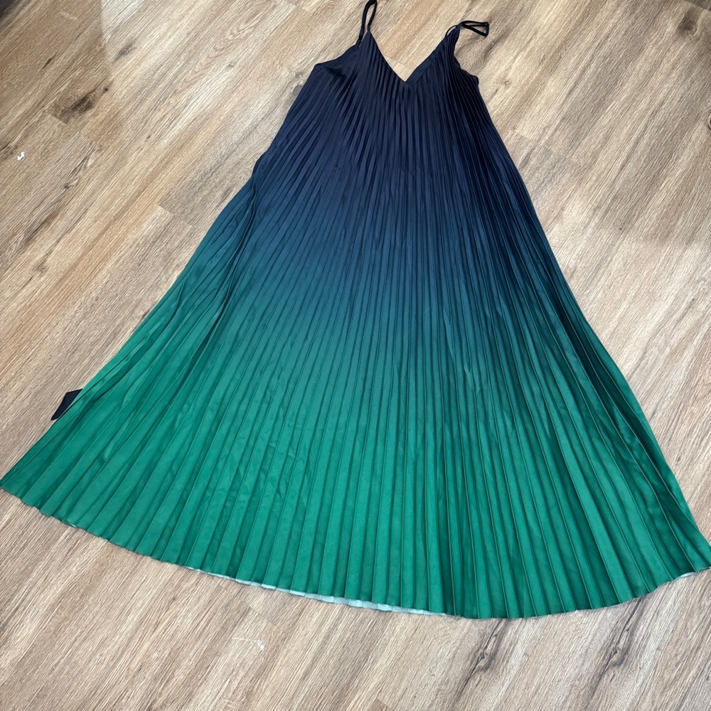 Banana Republic Navy Pleated Dress